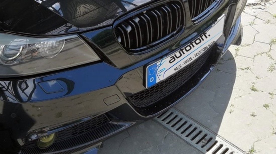 Grile duble Seria 3 BMW E90 E91 LCI (08-12) Negru lucios