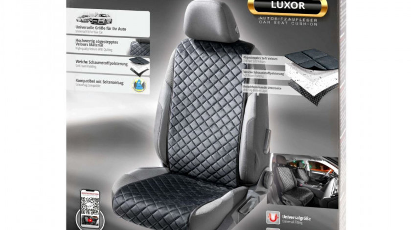 Husa Auto Scaun Fata, Comfortline Luxor, Matlasata Cu Strat Antiderapant, Walser, Universal, Negru 13957