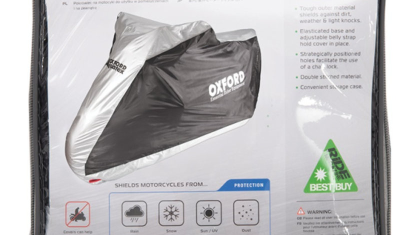 Husa Moto Exterior Oxford Aquatex New Alb Negru Marimea S CV200