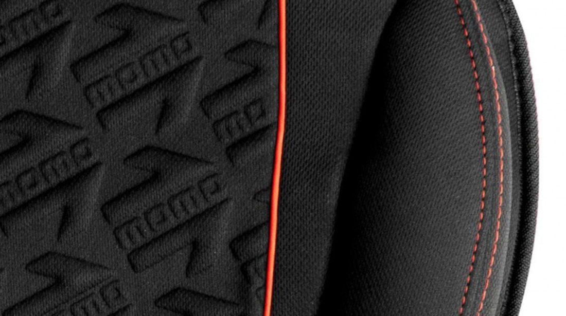 Husa Scaun Auto Momo Style Material Textil Negru Cu Insertii Rosii Si Logo  3D 999IN2222 #73151014
