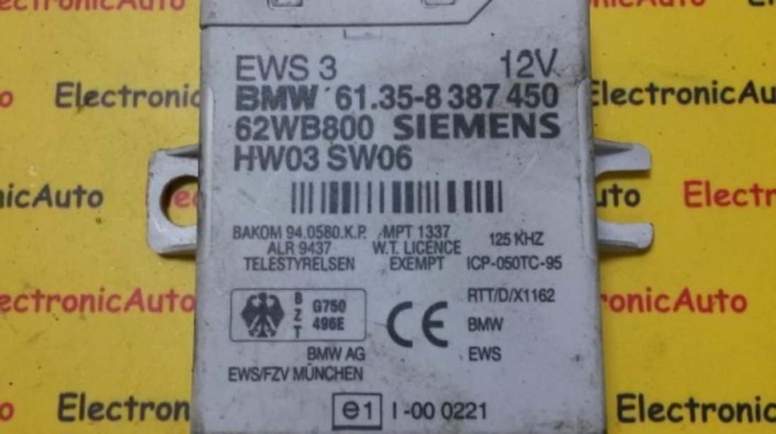 IMOBILIZATOR BMW 61358387450