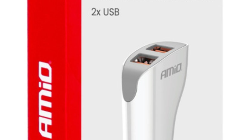 Incarcator Auto 2 x USB-A 2.1A Amio 03874