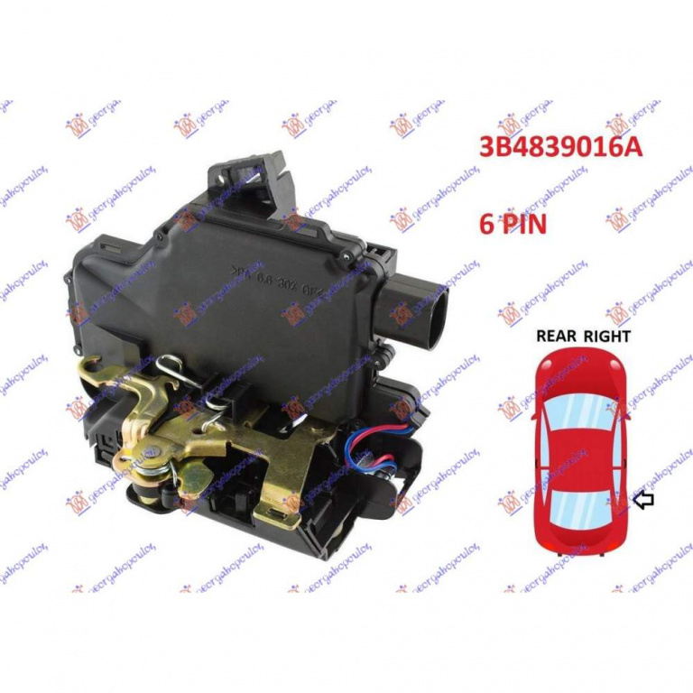 Incuietoare Usa Fata Centralizata 8pin - Skoda Superb 2001 , 3b1837015a