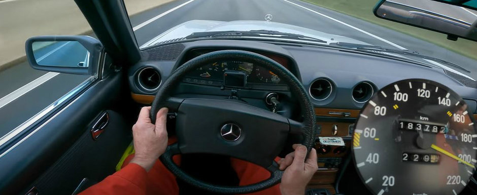 Inginerie germana. S-a filmat cu peste 200 km/h pe Autobahn la volanul unui  Mercedes din