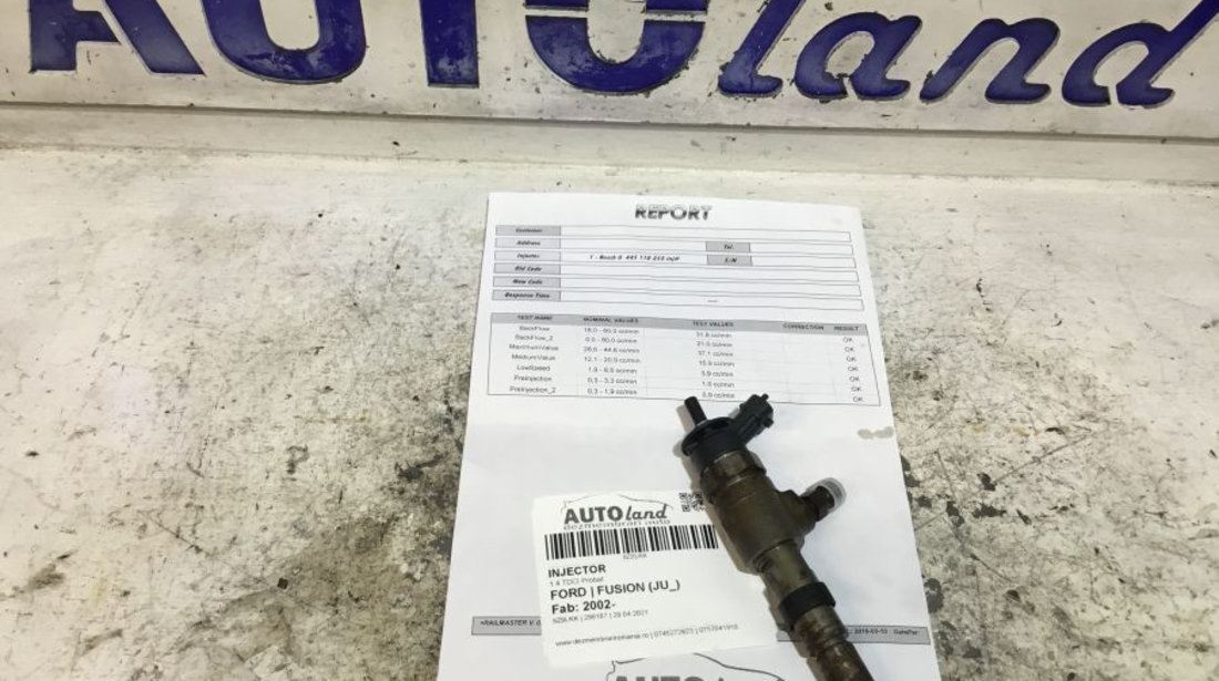 Injector 0445110252 1.4 TDCI Probat Ford FUSION JU 2002