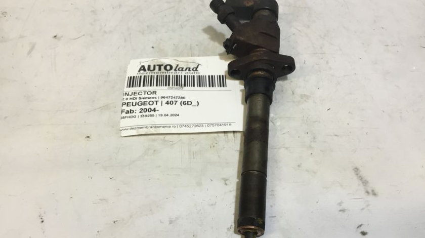 Injector 9647247280 2.0 HDI Siemens Peugeot 407 6D 2004