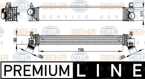 Intercooler, compresor (8ML376733521 HELLA) FIAT