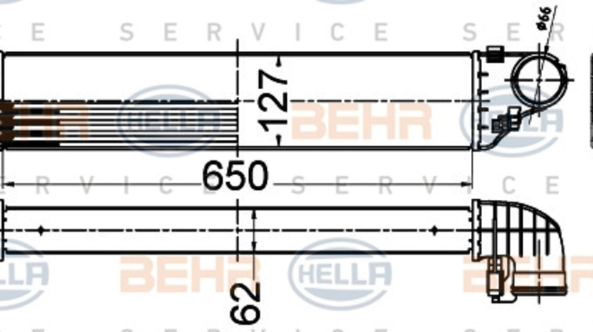 Intercooler, compresor (8ML376988294 HELLA) MERCEDES-BENZ