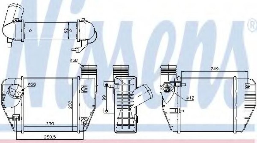 Intercooler, compresor AUDI A6 (4F2, C6) (2004 - 2011) NISSENS 96544 piesa NOUA