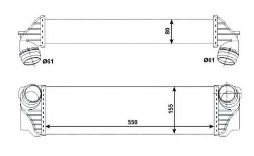 Intercooler, compresor BMW Seria 7 (F01, F02, F03, F04) (2008 - 2015) NRF 30523 piesa NOUA