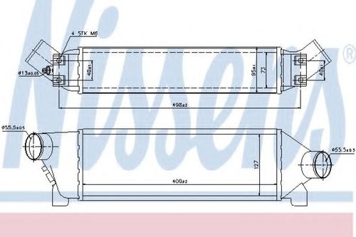 Intercooler, compresor FORD TRANSIT caroserie (FA) (2000 - 2006) NISSENS 96642 piesa NOUA