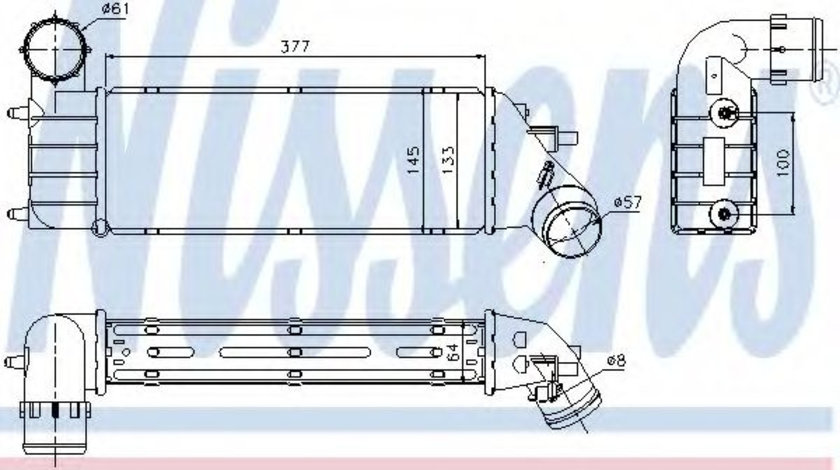 Intercooler, compresor LANCIA PHEDRA (179) (2002 - 2010) NISSENS 96766 piesa NOUA