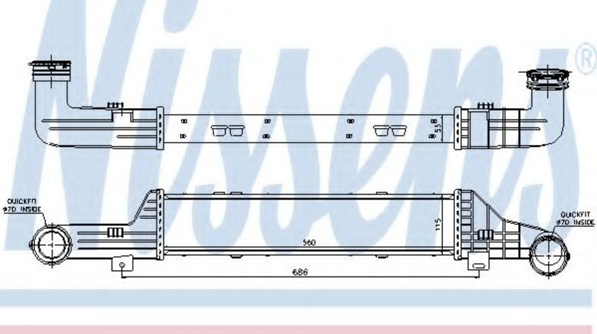 Intercooler, compresor MERCEDES E-CLASS (W210) (1995 - 2003) NISSENS 96899 piesa NOUA