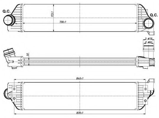 Intercooler, compresor OPEL MOVANO B bus (2010 - 2016) NRF 30358 piesa NOUA