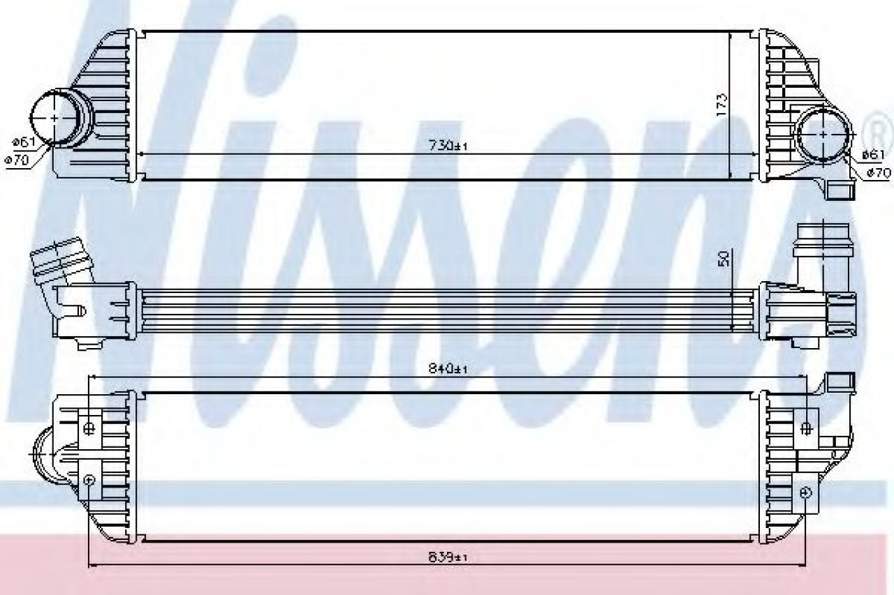 Intercooler, compresor OPEL MOVANO B platou / sasiu (2010 - 2016) NISSENS 96501 piesa NOUA