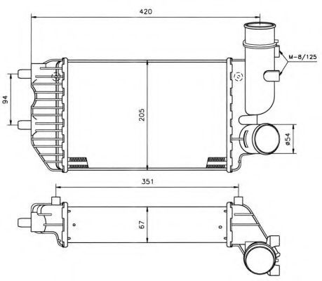 Intercooler, compresor PEUGEOT BOXER caroserie (230L) (1994 - 2002) NRF 30066A piesa NOUA