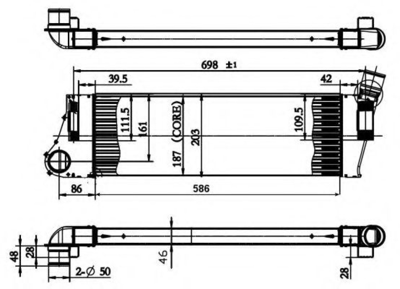 Intercooler, compresor RENAULT MEGANE II Limuzina (LM0/1) (2003 - 2016) NRF 30899 piesa NOUA