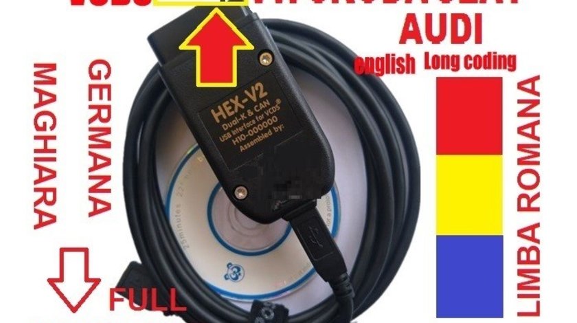 Interfata auto Hex V2 Vag Com vcds 2024 Update romana/engleza