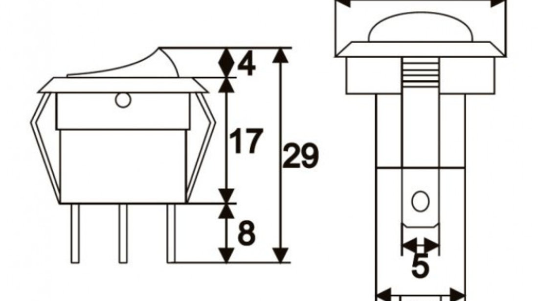 Interupator Basculant 1 Circuit 16A-12VDCOFF-ON Cu Led Verde 09042ZO