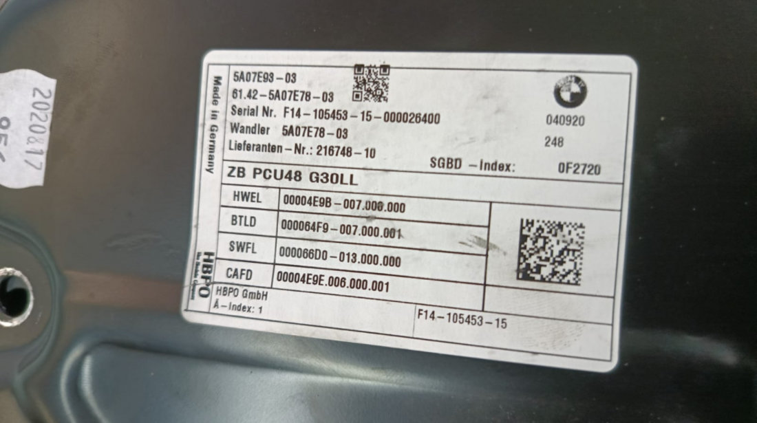 Invertor 5a07e78-03 6142-5a07e78-03 3.0 d Hybrid B57D30B LCI BMW Seria 7 G11/G12 [facelift] [2019 - 2020] 3.0 d Hybrid B57D30B LCI