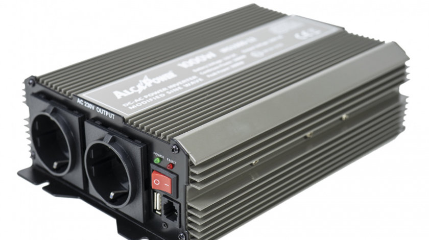 Invertor de tensiune AlcaPower by President 1000W 12V-230V, sinusoida modificata, port USB, intrare telecomanda PNI-ACAL211