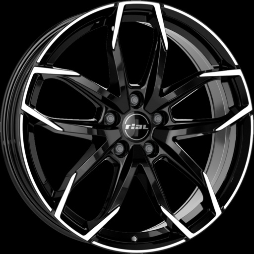 Janta aliaj RIAL LUCCA Black with polished lip CB57.1 5/112 16X6.5 ET41