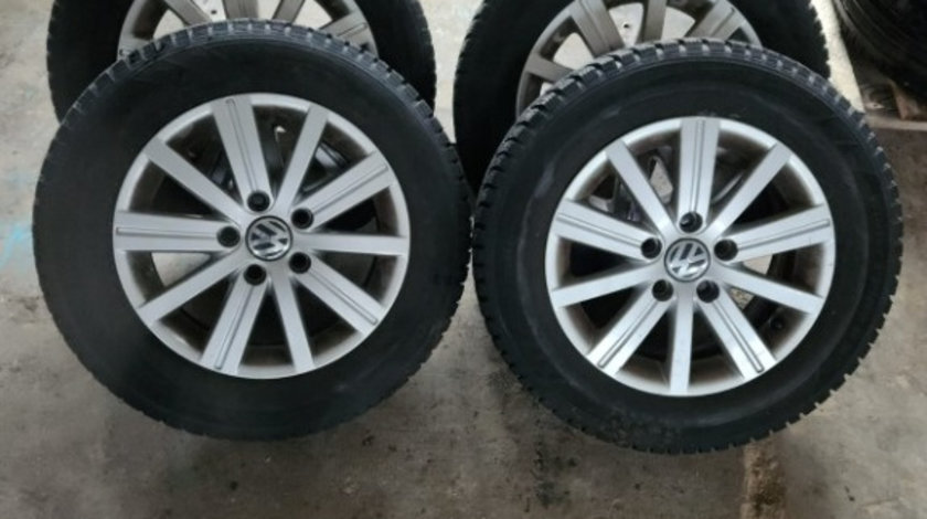 Jante aliaj 5x112 cu anvelope de iarna 195 / 65 R15 Dot 2019 Audi , Skoda , Seat , Vw