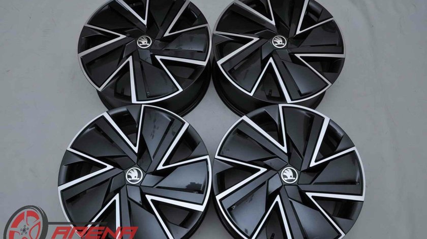 Jante Noi 18 inch Originale Skoda Superb 3 R18 Negru + Diamond Cut