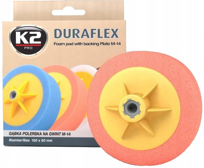 K2 Duraflex Burete Polish Portocaliu Mediu Filet M14 150x50mm L642