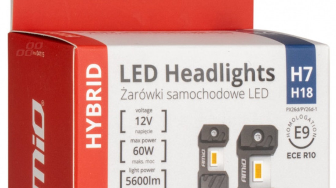 Kit Led Amio Hybrid H7 H18 12V 60W Canbus Alb 6000K 04115