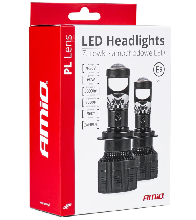 Kit Led H4 Amio PL Lens Canbus 60W 9/36V 6000K 03667