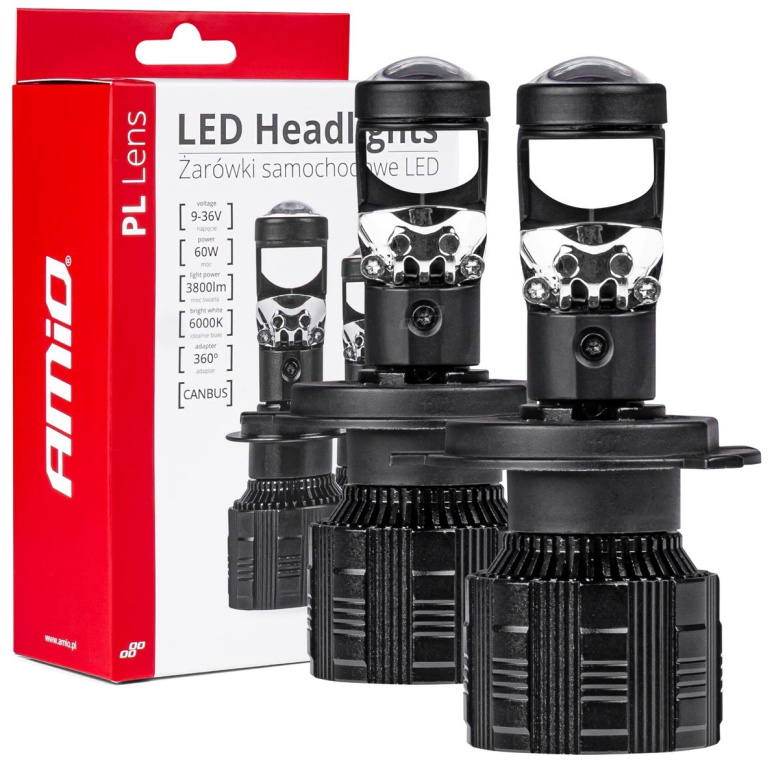 Kit Led H4 Amio PL Lens Canbus 60W 9/36V 6000K 03667