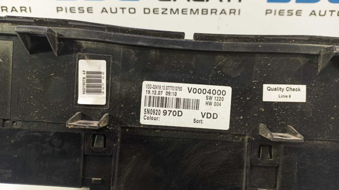 Kit Pornire ECU Calculator Motor Ceas Ceasuri Cluster Instrumental Bord Cip 2 Cheie Imobilizator Volkswagen Tiguan 2.0 TDI CBA CBAB 2008 - 2012 Cod 03L906022T 0281014396 5N0920970D [L1777]