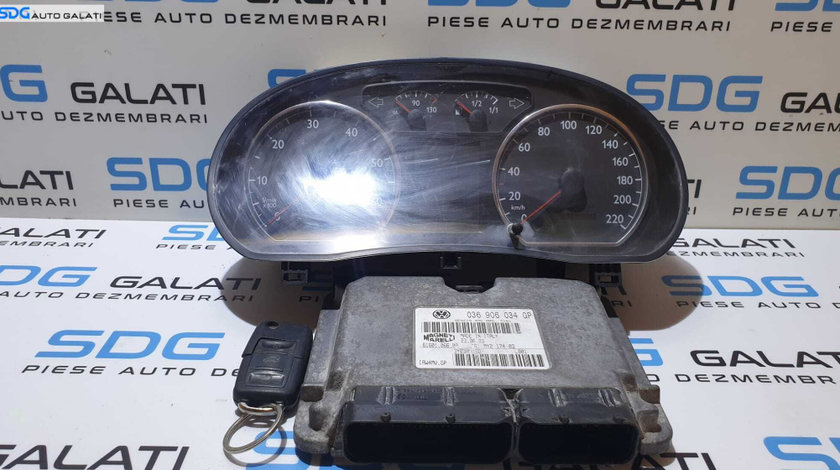 Kit Pornire ECU Calculator Motor Cip Cheie Ceas Ceasuri Bord cu Imobilizator Volkswagen Polo 9N 1.4 B BBY 2002 - 2008 Cod 036906034GP 6160106602 6Q0920804