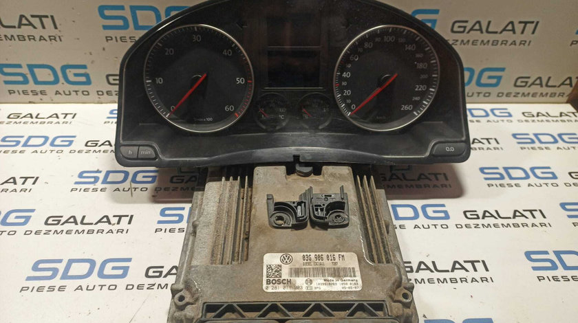 Kit Pornire ECU Calculator Motor Volkswagen Golf 5 2.0 TDI 2004 - 2008 Cod 03G906016FM 0281011903 [L0719] [L0720] [L0721]