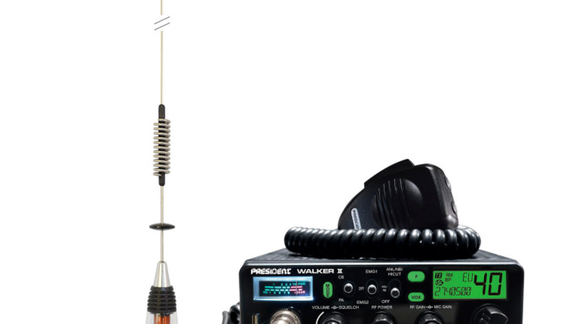 Kit Statie radio CB President WALKER II ASC + Antena CB PNI ML70, lungime 70cm, 26-30MHz, 200W PNI-PRE-K52