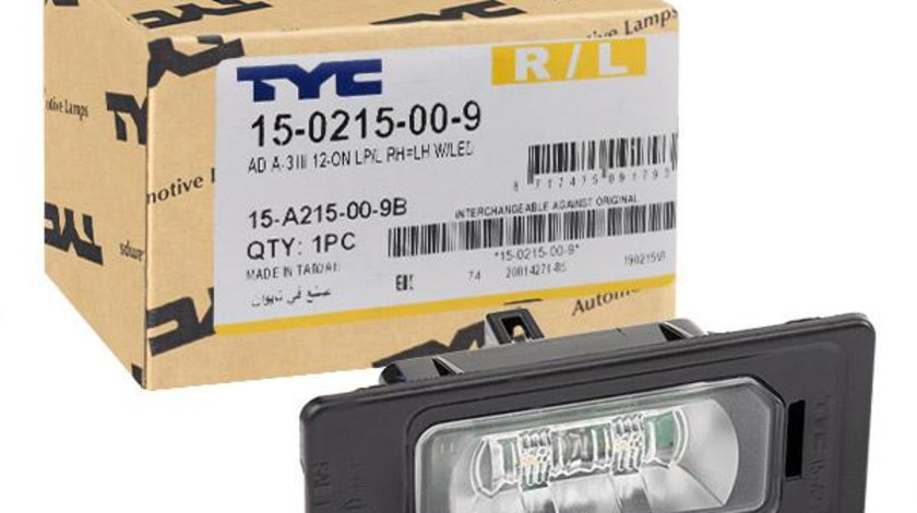 Lampa Numar Inmatriculare Led Tyc Audi A3 8V7 2012-2017 15-0215-00-9