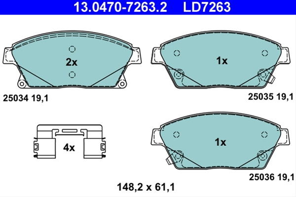 Ld7263 Set Placute Frana Ate Ceramic Opel 13.0470-7263.2