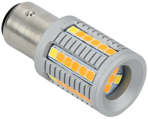 Led BAU15S 12V / 24V 45 SMD 3030 PY21W Super Canbus Semnalizare Alb + Portocaliu BAU15S-45SMD-3030-AMBER+WHITE 105429