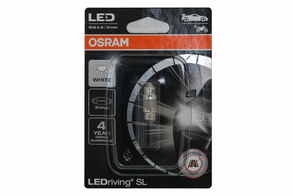 Led Osram Sofit 12V C5W 1W Cool White Alb 6000K 31mm LEDriving SL 6438DWP-01B