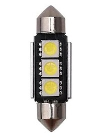 Led Sofit 12V 3 SMD C5W Canbus, Pentru Plafoniere, Portbagaj Alb 6000K 39mm KRU157