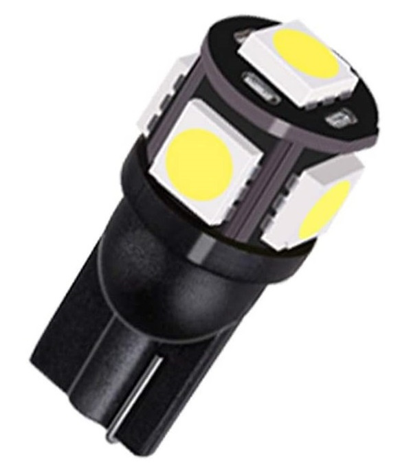 Led T10 12V 5 SMD, W5W, Pentru Pozitie, Plafoniere, Portbagaj, Lumina Alb 6000K KRU101