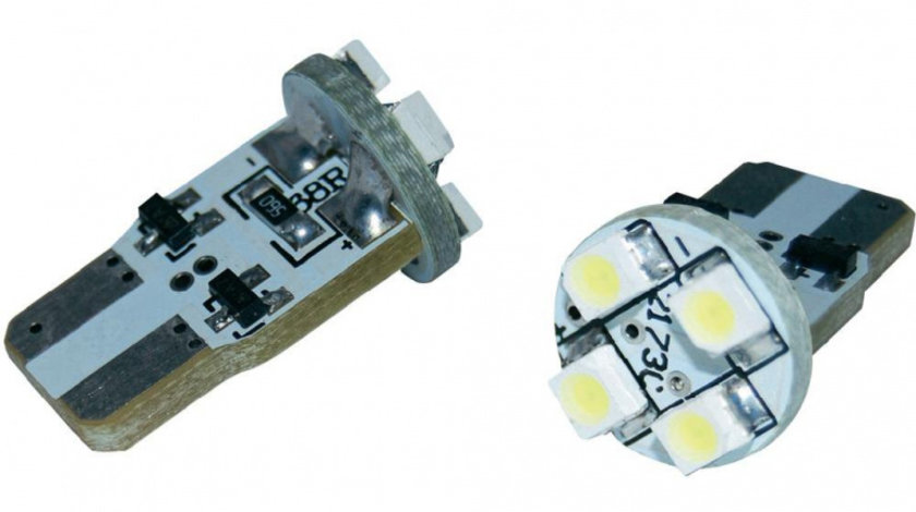 Led T10 4 SMD Fata Alb