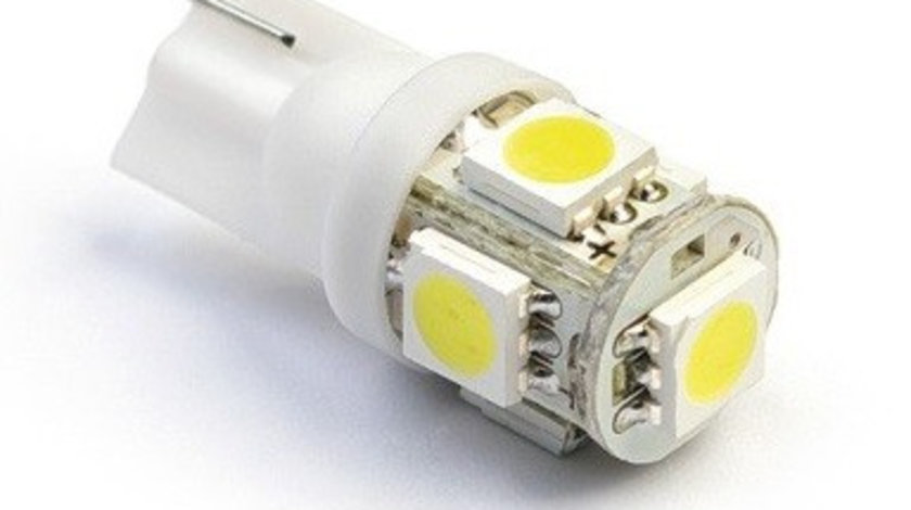 Led T10 5 SMD Alb