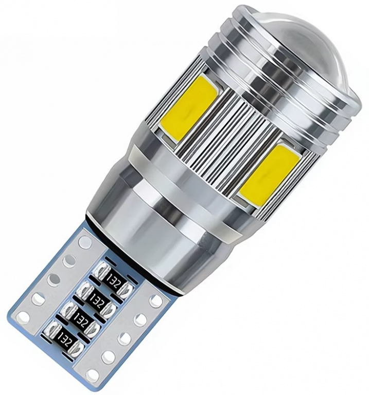 Led T10 6 SMD Canbus Lupa Premium Galben