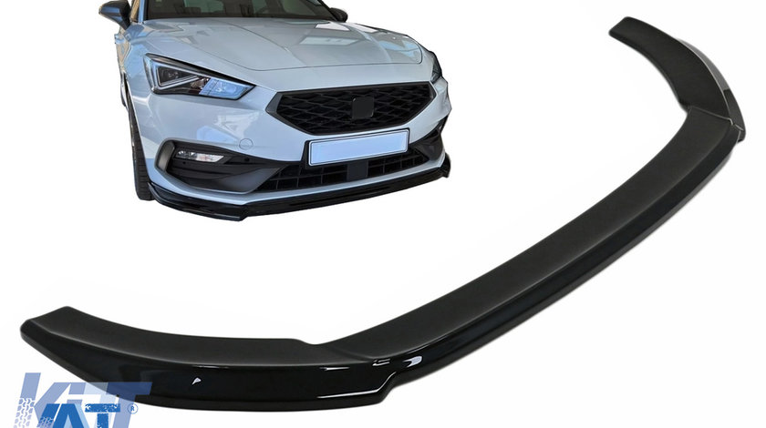 Lip Bara Fata compatibil cu Seat Leon MK4 FR (2020-up) Negru Lucios