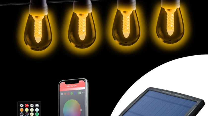 Lumină solară inteligentă - 25 LED-uri albe - temperatură de culoare reglabilă - 13,6 m - bluetooth 11744