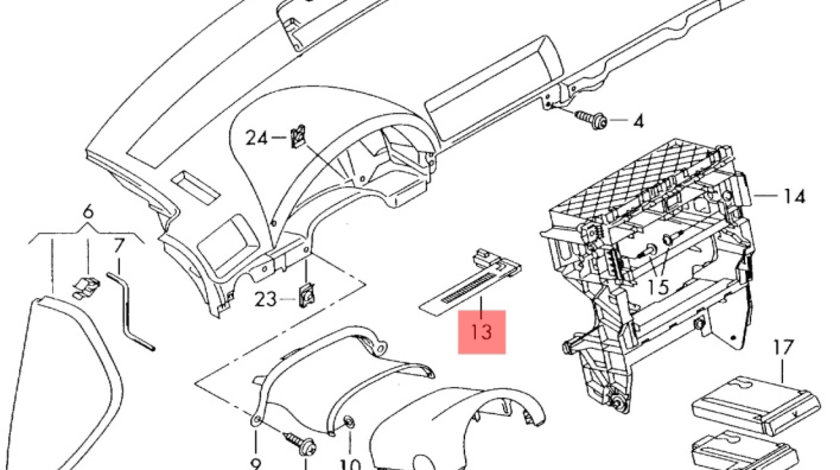 Lumina ambientala consola centrala Audi A4 B6 Break 1.9 tdi 2002 AWX OEM 8E0857355