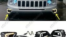 LUMINI DE ZI DRL CU LED SEMNALIZARE JEEP COMPASS 2...