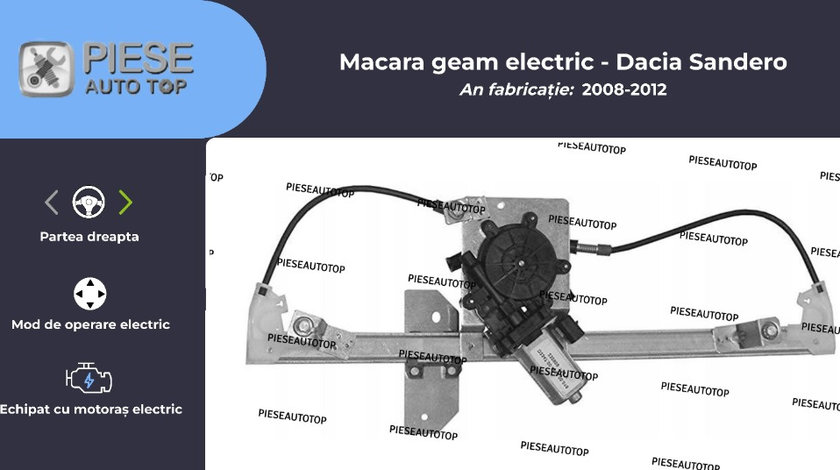 Macara geam electric dreapta fata Dacia Sandero 2008-2012 NOUA 8200733828